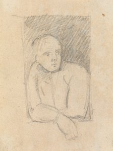 Studie einer Figur, die aus einem Fenster lehnt von Benjamin Robert Haydon