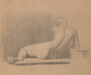 Studie einer liegenden, nackten Figur