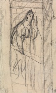 Der Mord an Duncan - Lady Macbeth nähert sich Macbeth und der Leiche
