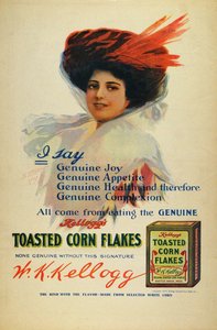 Plakat für Kelloggs Cornflakes, 1910 von Benjamin Tichtman