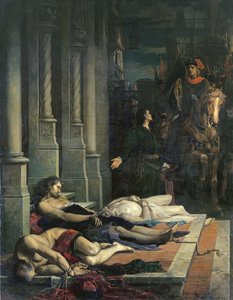 Der Leichnam von Etienne Marcel wird dem Dauphin Charles gezeigt, 2. August 1358