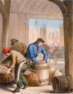 Heringsverarbeitung, um 1845