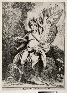 Beispiele der Polyautographie: Der Engel am Grab Christi von Benjamin West