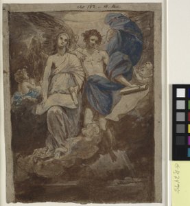 Studie für ein Gemälde von Die Engel erscheinen den Hirten, 1774 von Benjamin West