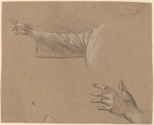 Studie eines rechten Arms und einer linken Hand