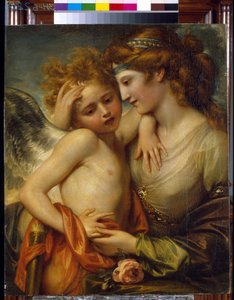 Venus tröstet Amor, der von einer Biene gestochen wurde. von Benjamin West