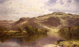Ein stiller Pool am Fluss Conway, Churchpool, unterhalb von Bettwys-y-Coed von Benjamin Williams Leader