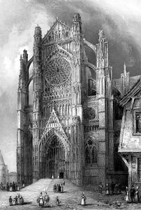 Das südliche Querschiff der Kathedrale von Beauvais, Frankreich, 1836