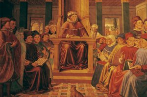 Augustinus lehrt Rhetorik in Rom von Benozzo di Lese di Sandro Gozzoli