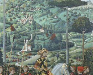 Johannes VII. Palaiologos (1391-1448), oströmischer Kaiser, als Balthasar, einer der drei Könige, Detail aus dem Zyklus der Reise der Heiligen Drei Könige in der Kapelle, um 1460