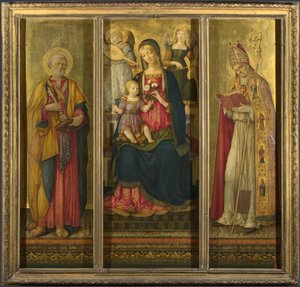 Jungfrau und Kind mit den Heiligen Petrus und Nikolaus, 1479