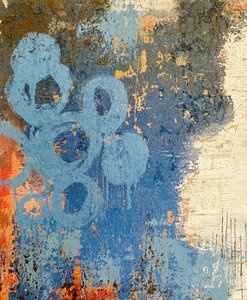 Verwitterte blaue Kreise