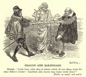 Shacon und Bakespeare - Die Urheberschaft von Shakespeare (Gravur) von Bernard (after) Partridge