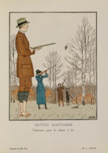 Herbstjagd / Kostüme für die Schießjagd von Bernard Boutet de Monvel