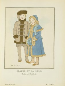 Claude und seine Schwester - Pelisse und Douilette von Bernard Boutet de Monvel