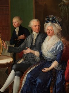 Detail des Porträts der Familie Villers von Bernard Duvivier