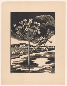 Schwanenblume in einer Landschaft von Bernard Essers (signed by artist)