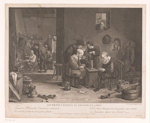 Wirtshausinterieur mit kartenspielenden Figuren von Bernard François Lépicié