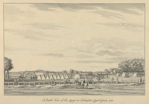 Südansicht des Lagers auf dem Hampton Court Green, 1731-33
