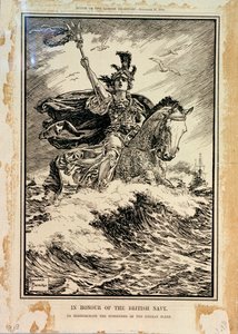 Zu Ehren der britischen Marine. Zur Erinnerung an die Kapitulation der deutschen Flotte. Titelseite von Punch, 27. November 1918 von Bernard Partridge