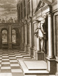 Iphis erhängt sich in Verzweiflung, dass er Anaxarete nicht gewinnen konnte, 1731