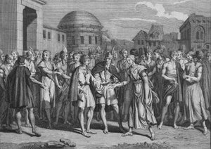 Maniere dont LYncas marie Ceux de son Sang, 1723 von Bernard Picart