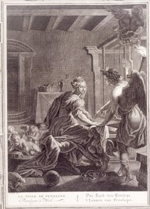 Penelope an ihrem Webstuhl, 1731 von Bernard Picart