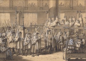 Umzug mit Palmzweigen während des Laubhüttenfestes in der Portugiesischen Synagoge in Amsterdam von Bernard Picart