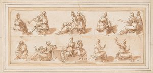 Skizzenblatt mit mehreren Figuren