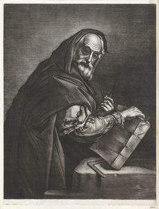Philosoph mit einem Zirkel und einem Buch von Bernard Vaillant