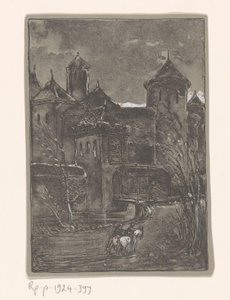 Schloss mit zwei Reitern