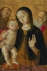 Madonna mit Kind und zwei Eremitenheiligen von Bernardino Fungai