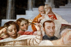 Männliche und weibliche Figuren (Detail) von Bernardino Lanino