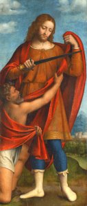 Heiliger Martin teilt seinen Mantel mit einem Bettler von Bernardino Luini
