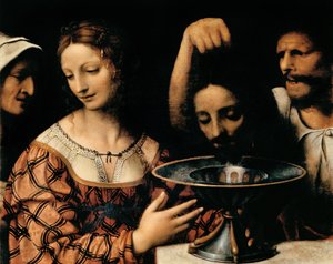 Der Henker präsentiert Herodes das Haupt Johannes des Täufers, 1527-31