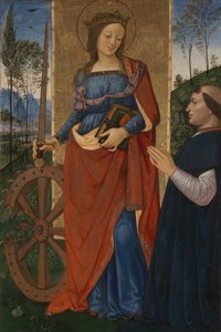Heilige Katharina von Alexandria mit einem Stifter, ca. 1480 von Bernardino Pinturicchio