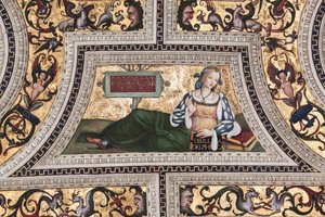Delphische Sibylle, Detail der Sibyllen (Fresko) von Bernardino di Betto Pinturicchio