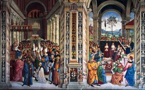 Pius II. kommt in Ancona an, um einen Kreuzzug zu beginnen (16. Jahrhundert), Fresko von Pinturicchio, Piccolomini-Bibliothek, Kathedrale von Siena, Toskana, Italien