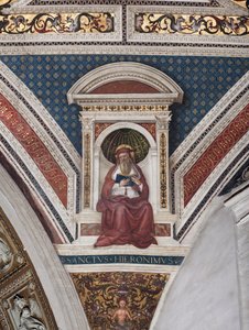 Heiliger Hieronymus, Detail der Kirchenlehrer (Fresko)