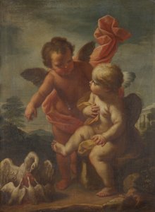 Amor mit Gänsen von Bernardo Arniconi