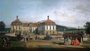 Das kaiserliche Lustschloss Schloss Hof, Ehrenhofseite von Bernardo Bellotto