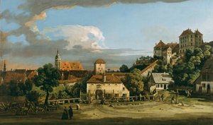 Pirna: Das Obertor von Süden, Mitte der 1750er Jahre von Bernardo Bellotto