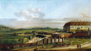 Das Schloss Schlosshof von Norden gesehen, zwischen 1758 und 1761 von Bernardo Bellotto