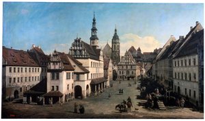 Der Marktplatz in Pirna, um 1752-1755