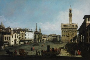 Die Piazza della Signoria in Florenz von Bernardo Bellotto