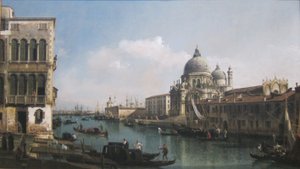 Blick auf den Canal Grande: Santa Maria della Salute und die Dogana vom Campo Santa Maria Zobenigo von Bernardo Bellotto