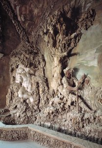 Innenansicht der Grotte von Bernardo Buontalenti (Grotta del Buontalenti) (1583-1588) Detail Palazzo Pitti, Giardino di Boboli, Florenz, Italien