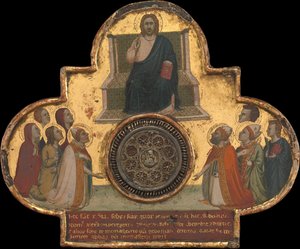 Christus auf dem Thron mit Heiligen
