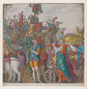 Blatt 3: Kriegstrophäen, aus Der Triumph von Julius Caesar, 1599 von Bernardo Malpizzi