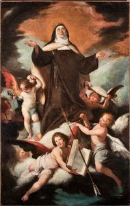 Der Triumph der heiligen Therese von Jesus oder Avila (1515-1582), spanische Mystikerin und Karmelitin. Gemälde von Bernardo Strozzi (1581-1644) 17. Jahrhundert - Genes Musei di Strada Nuova inv n PB 49
